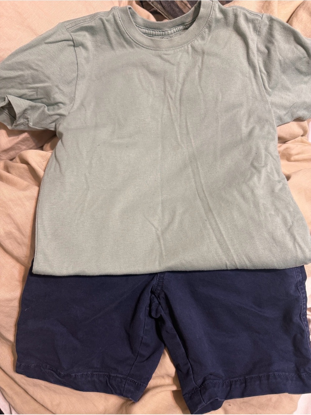 GAP Navy Blue boys Shorts size 7 and light green T-shirt 6/7.